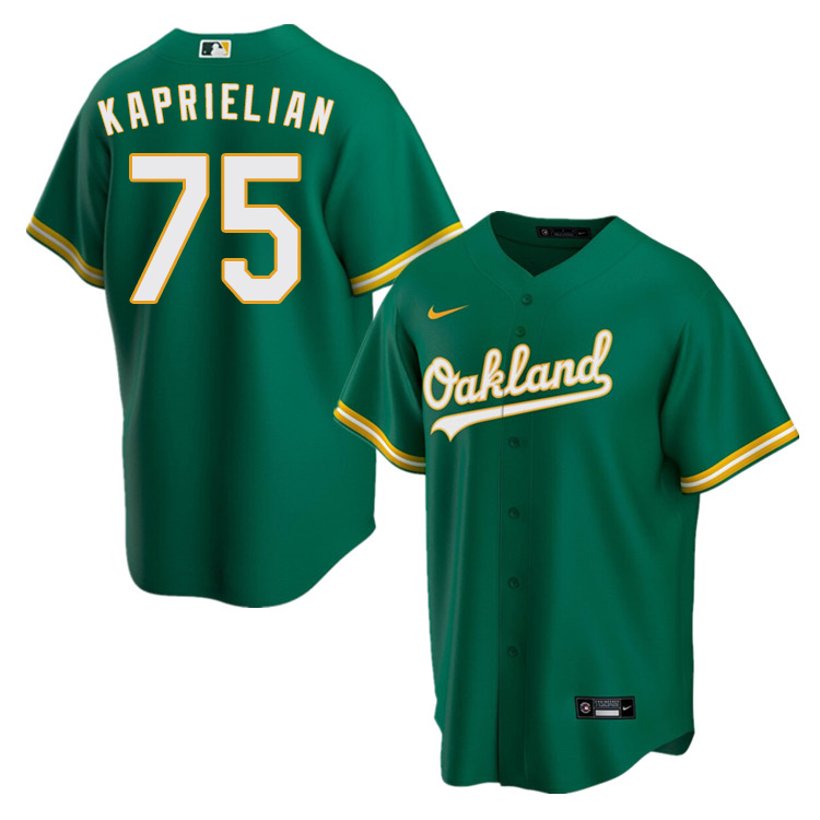 Nike Men #75 James Kaprielian Oakland Athletics Baseball Jerseys Sale-Green